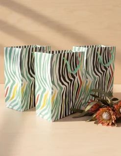 Gift Bag, Zebra Print, Paper Bag, Medium, Multicolor, Paper, Set of 3