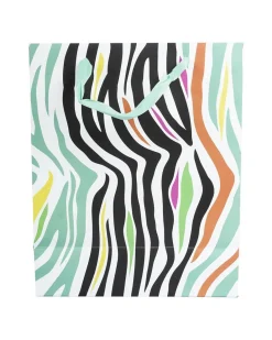 Gift Bag, Zebra Print, Paper Bag, Medium, Multicolor, Paper, Set of 3