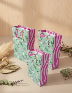 Gift Bag, Zebra Print, Paper Bag, Small, Multicolor, Paper, Set of 3