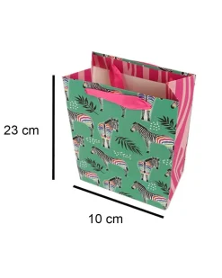 Gift Bag, Zebra Print, Paper Bag, Small, Multicolor, Paper, Set of 3