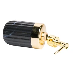 Golden + Ribbed Soap Dispenser