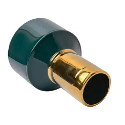 Golden & Teal Plain Ceramic Vase