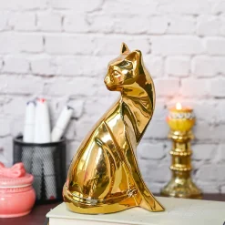 Golden Cat Statue Figurine