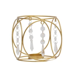 Golden Crystal Hanging T-Lite Holder