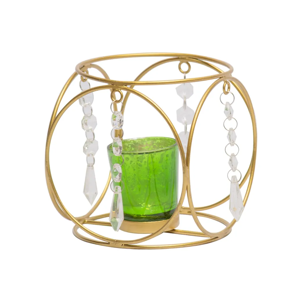 Golden Crystal Hanging T-Lite Holder