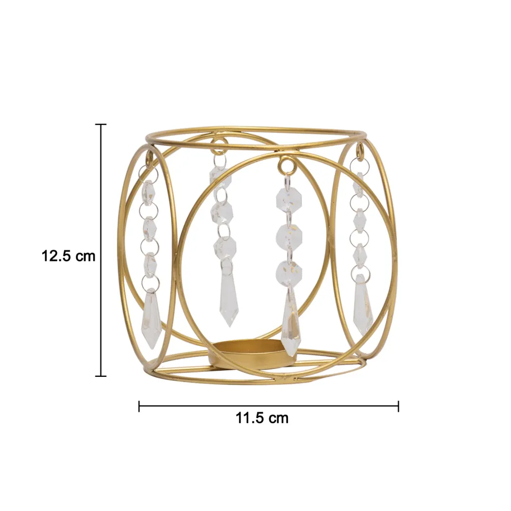 Golden Crystal Hanging T-Lite Holder