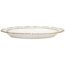 Golden Edge Glazed Serveware Dish