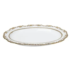 Golden Edge Glazed Serveware Dish