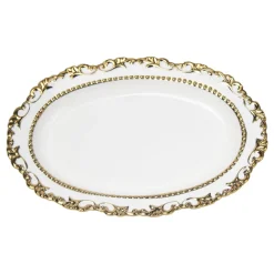Golden Edge Glazed Serveware Dish