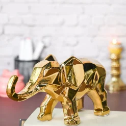 Golden Elephant Figurine