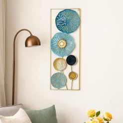 Golden Floral Rectangular Wall Plaque