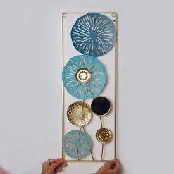 Golden Floral Rectangular Wall Plaque