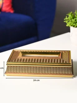 Golden Glow Tissue Box - Rectangle Shape