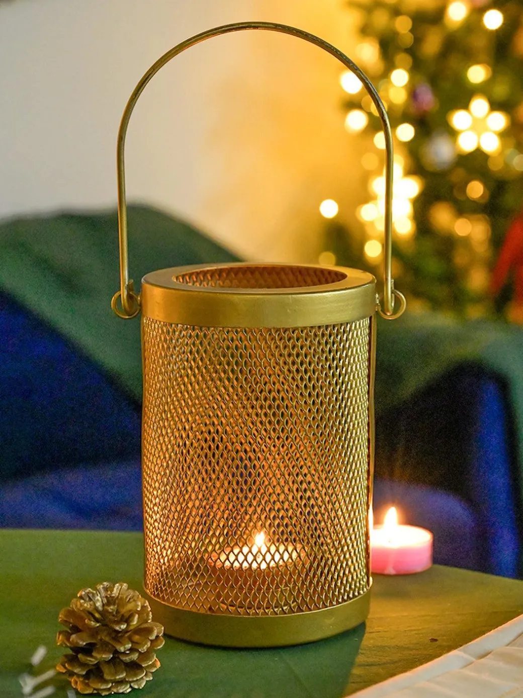 Golden Iron Knitted Lantern