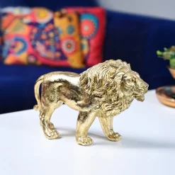 Golden Lion Decor Object - Regal Brilliance