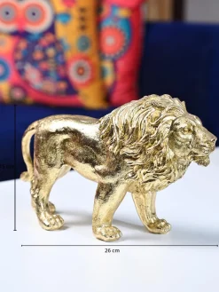 Golden Lion Decor Object - Regal Brilliance