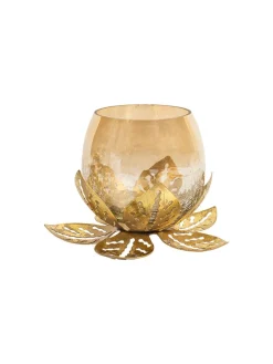 Golden Lotus Tea Light Holder