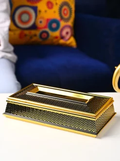 Golden Luxe Tissue Box - Rectangle Shape