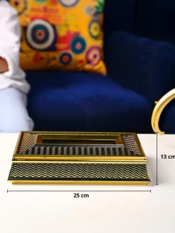 Golden Luxe Tissue Box - Rectangle Shape