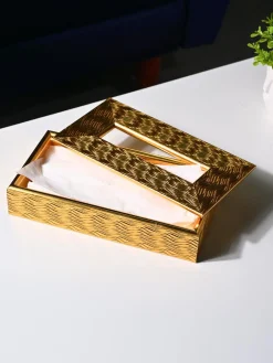 Golden Radiance Tissue Box - Rectangle Shape