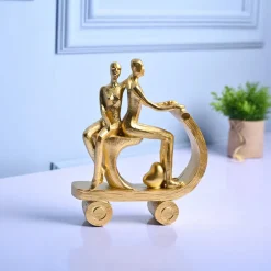 Golden Scooter Decor Object - Vintage Vibes