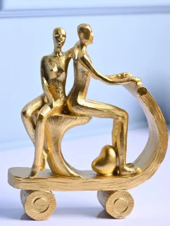 Golden Scooter Decor Object - Vintage Vibes