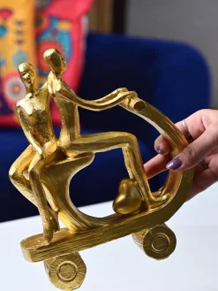 Golden Scooter Decor Object - Vintage Vibes