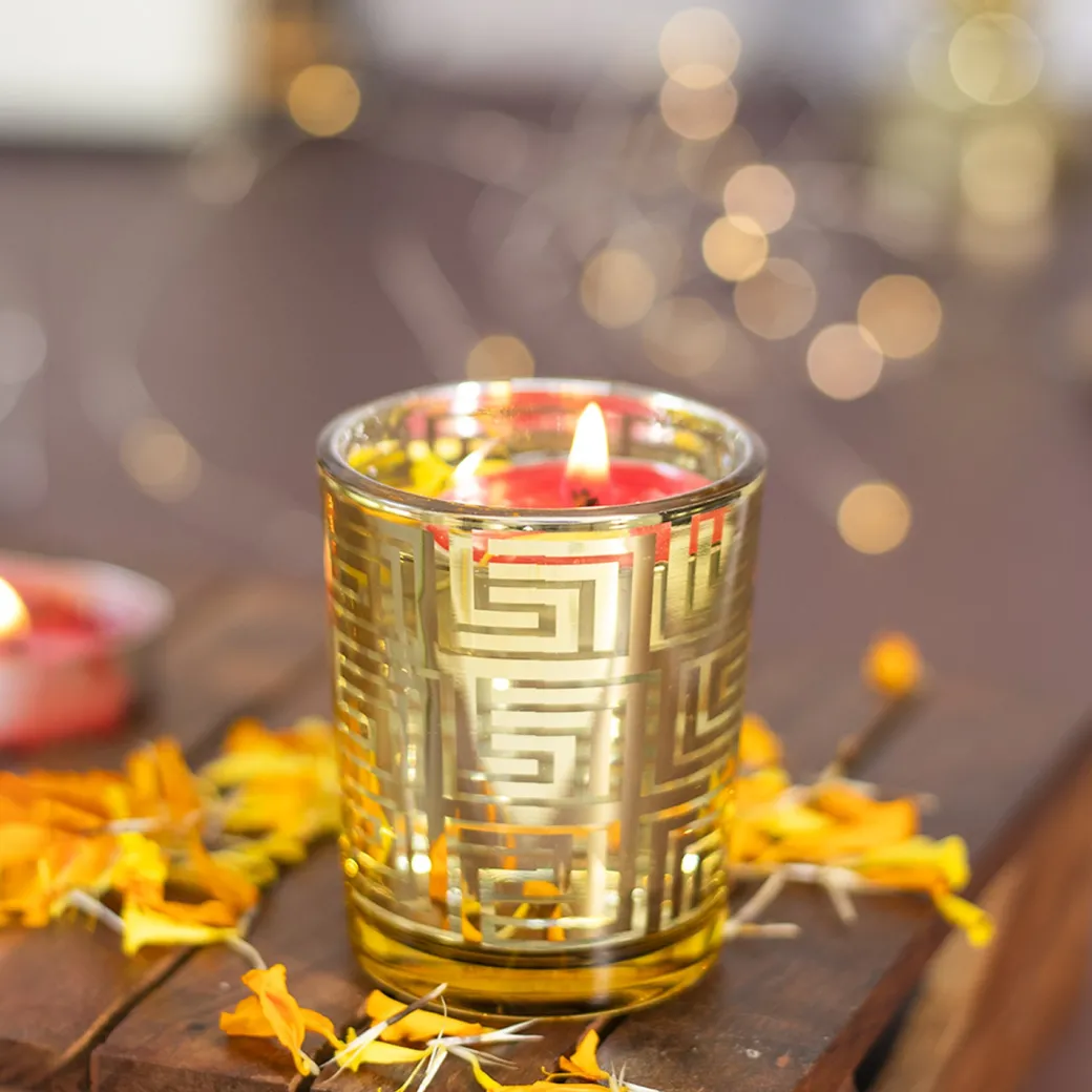Golden T-Lite Holder Set Of 3