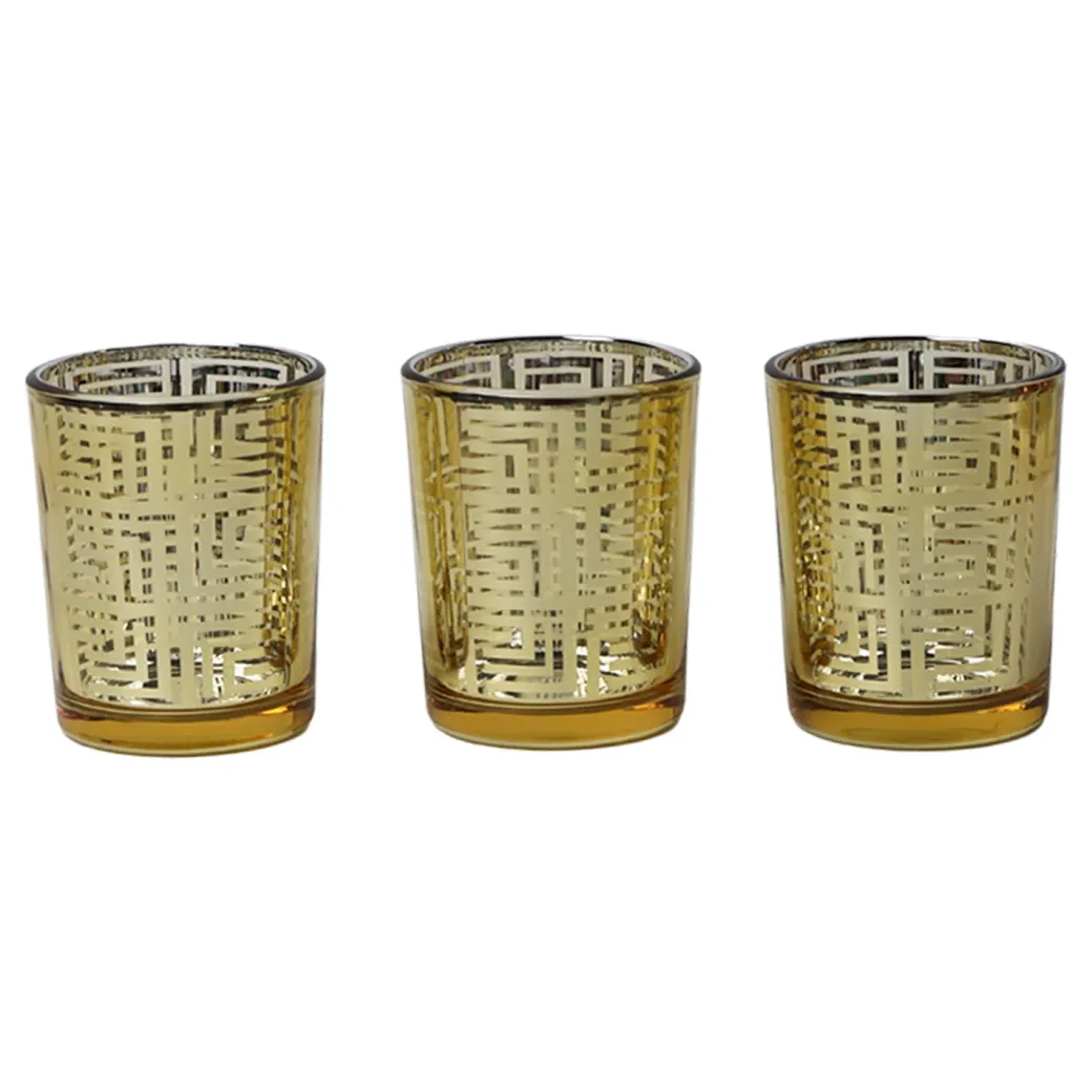 Golden T-Lite Holder Set Of 3