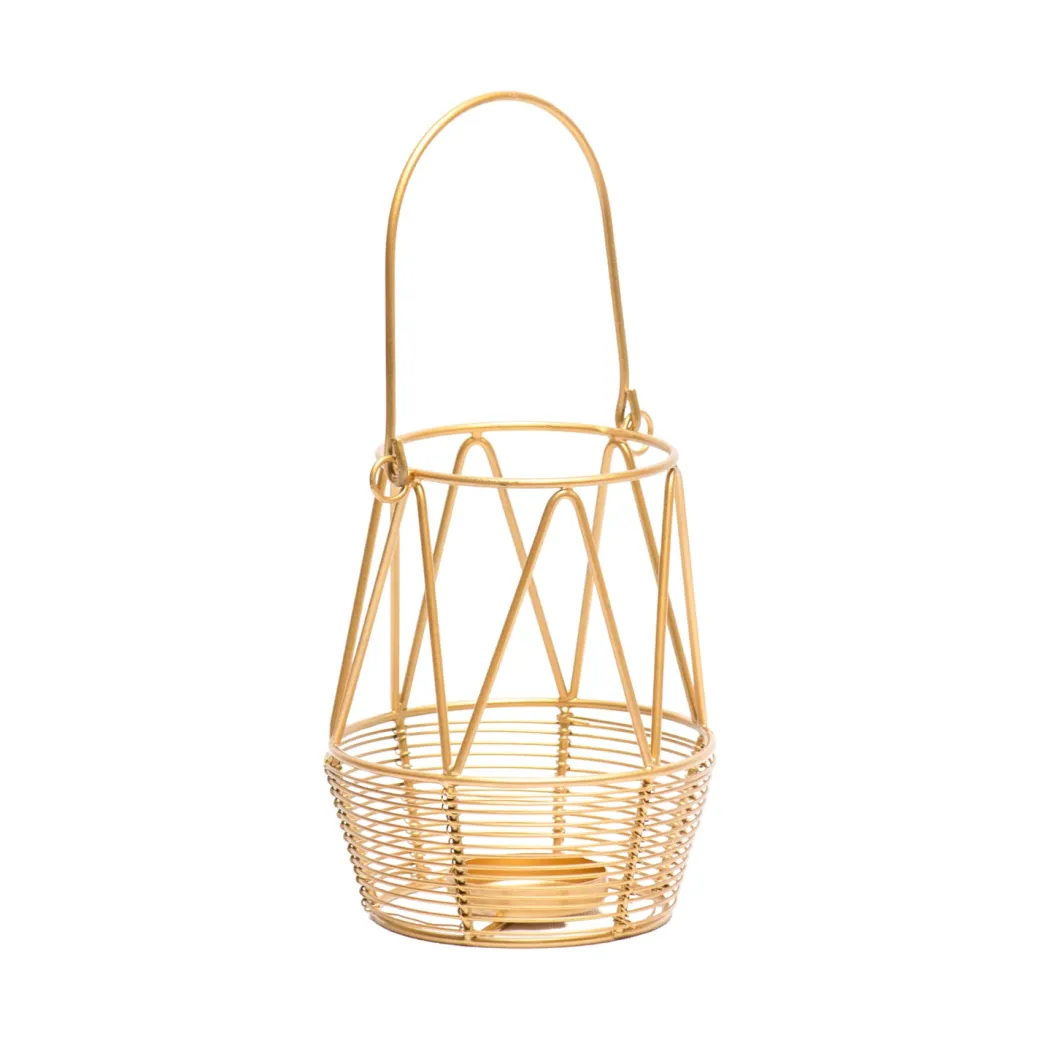 Golden Woven Wire T-Lite Holder