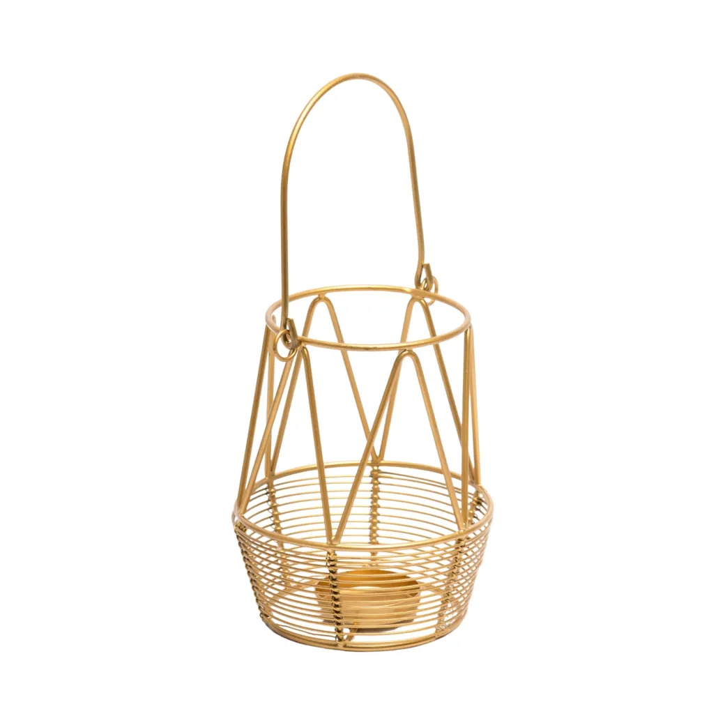Golden Woven Wire T-Lite Holder