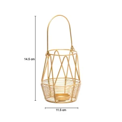 Golden Woven Wire T-Lite Holder