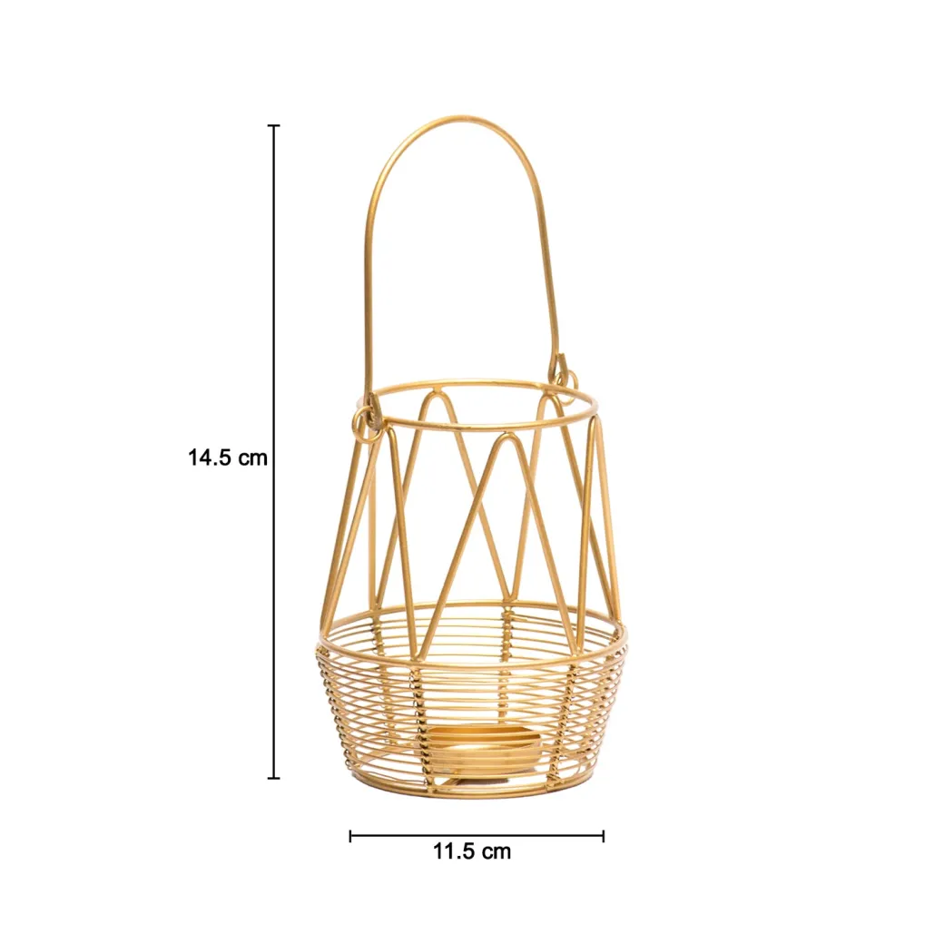 Golden Woven Wire T-Lite Holder