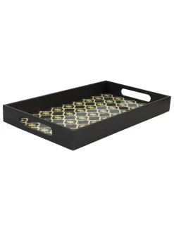 Green & Black Rectangular Tray with handle - Market99