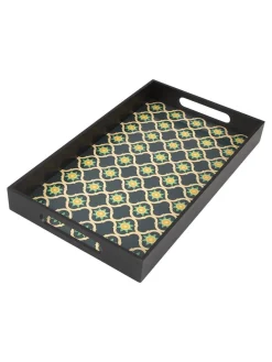 Green & Black Rectangular Tray with handle - Market99