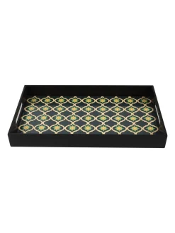 Green & Black Rectangular Tray with handle - Market99