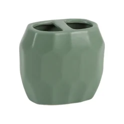 Green Ceramic Bathroom Set Of 4 - Stone Finish, Bath Accessories