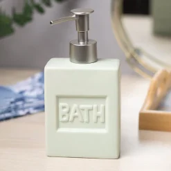 Green Ceramic Liquid Soap Dispenser - Plain, Bath Accessories