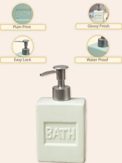 Green Ceramic Liquid Soap Dispenser - Plain, Bath Accessories