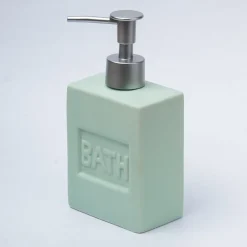 Green Ceramic Liquid Soap Dispenser - Plain, Bath Accessories