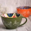Green Floral 480ml Cup