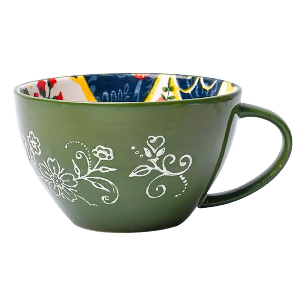 Green Floral 480ml Cup
