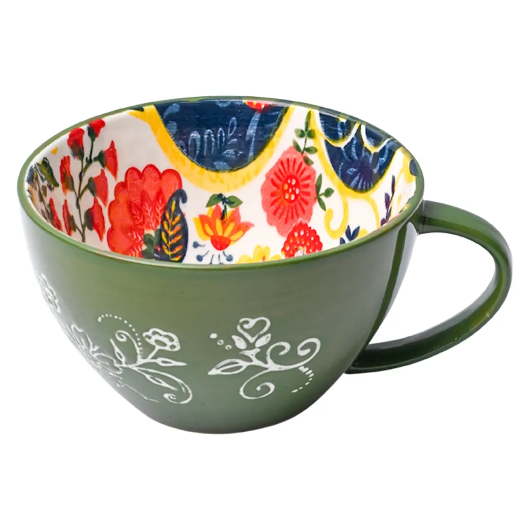 Green Floral 480ml Cup