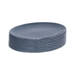 Grey Ceramic Bathroom Set Of 4 - Geometric Pattern, Matte