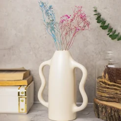 Grey Ceramic Curvy Vase - Curvy, Flower Holder