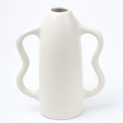 Grey Ceramic Curvy Vase - Curvy, Flower Holder