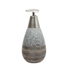 Grey Ceramic Pear Shaped Bathroom Set - Matte, Stone Finish