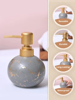 Grey Ceramic Soap Dispenser