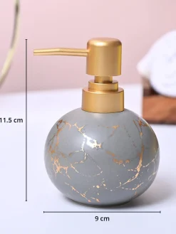 Grey Ceramic Soap Dispenser