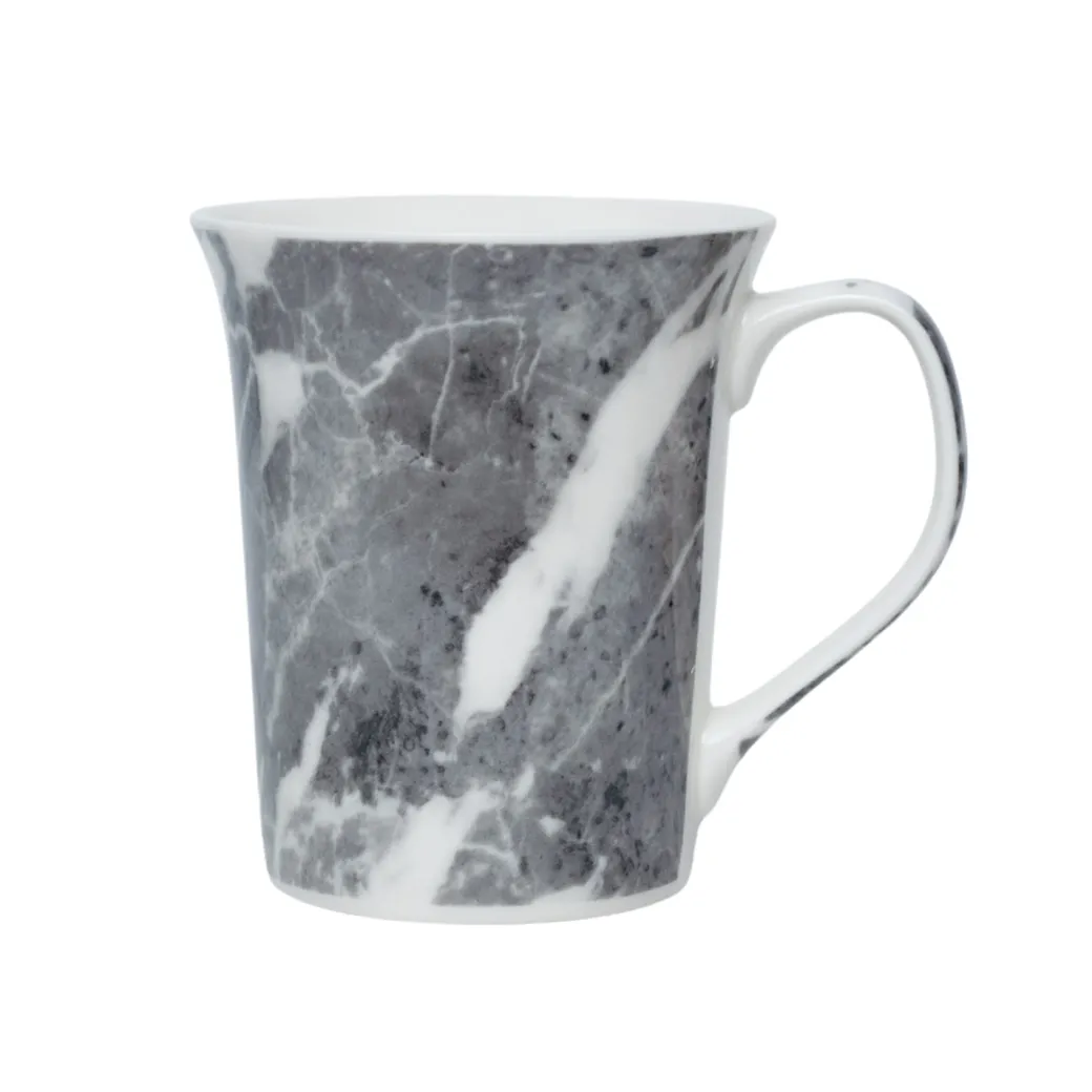 Grey Coffee Mug - 380 Ml, Marble Finish